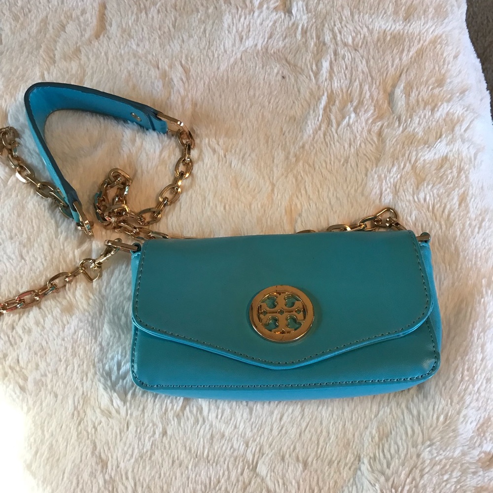 Aqua blue side bag